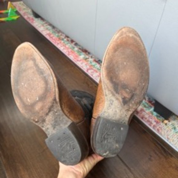 Vintage Tony Lama Boot Pecan Taurus Shoulder Boots size 9 - Picture 7 of 10